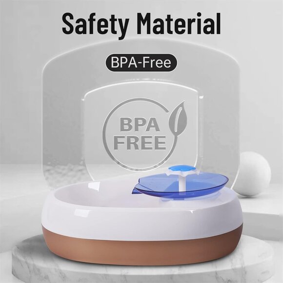 Automatic 2.4L Pet Fountain Water Dispenser No Spill Bowl w/ 3 Washable Filters - Picture 3 of 4